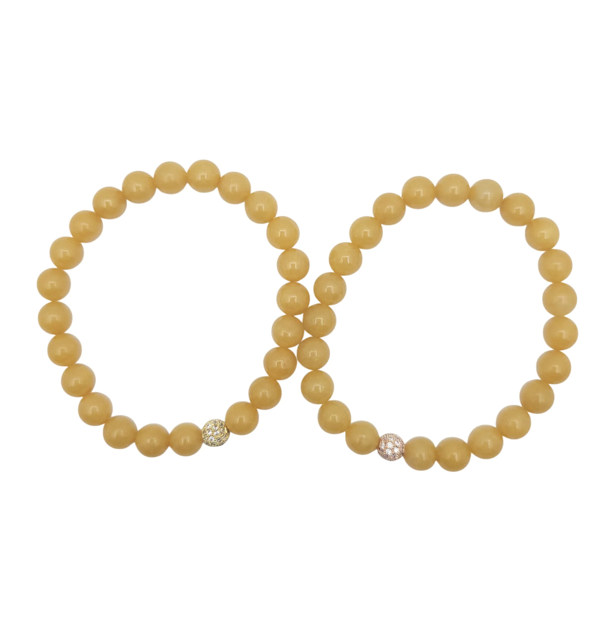 Honey Yellow Jadeite Jade Beads Bracelet