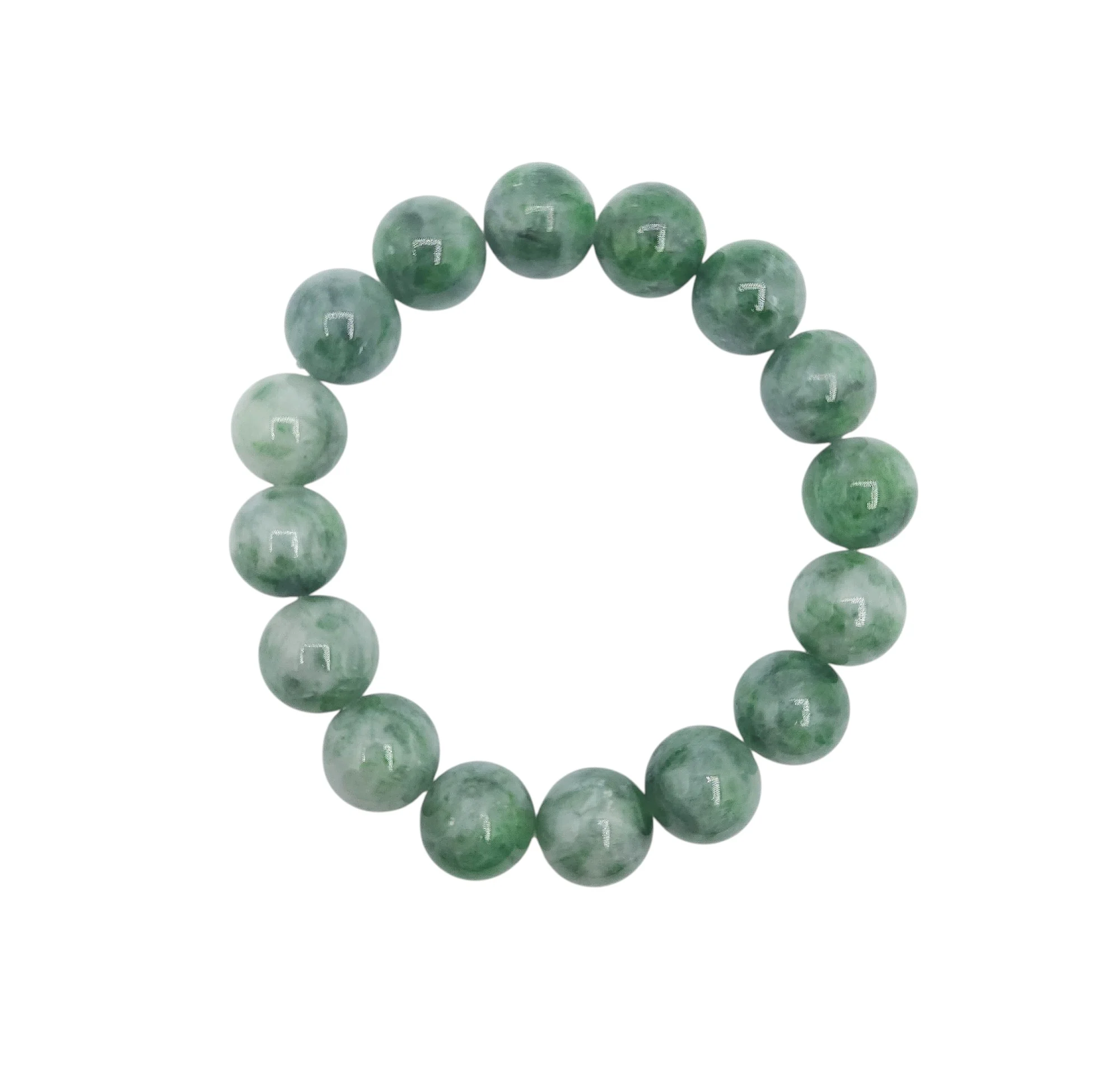 Dark Green Jadeite Jade Beads Bracelet