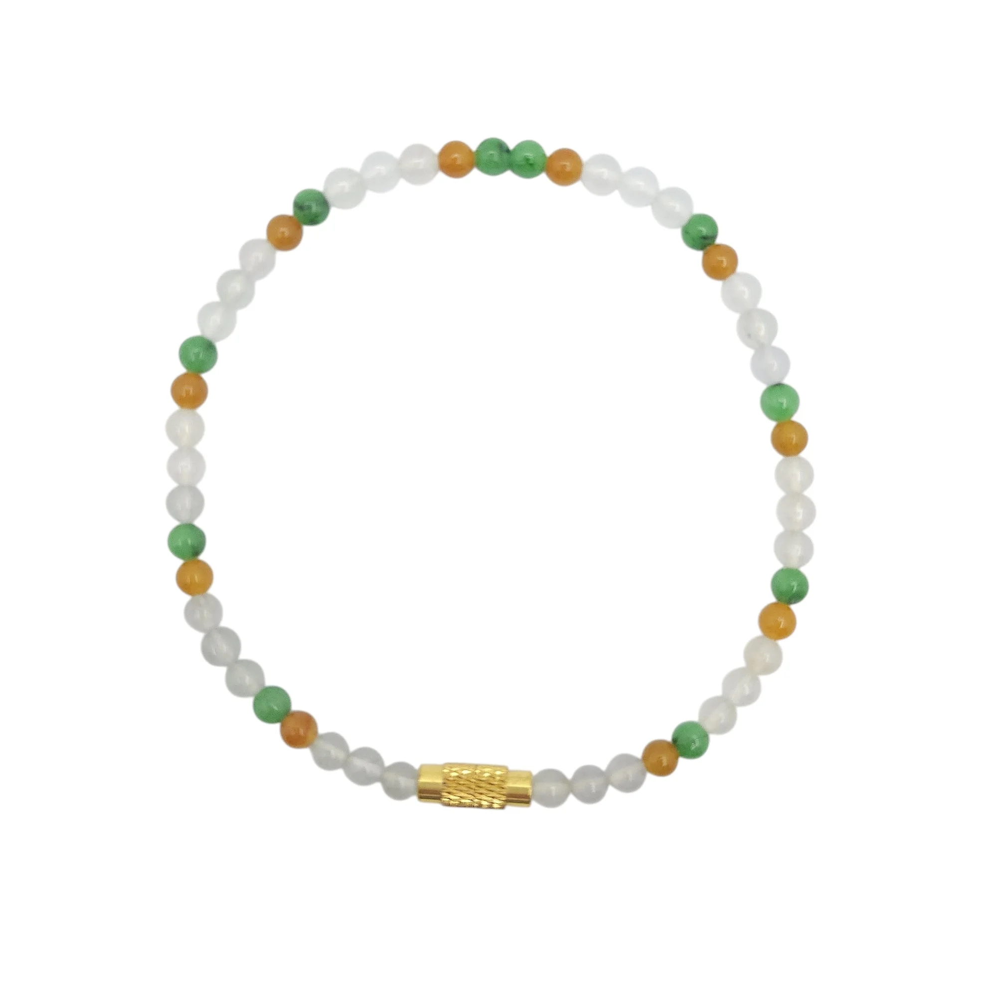 Multi Color Jadeite Jade Bead Bracelet