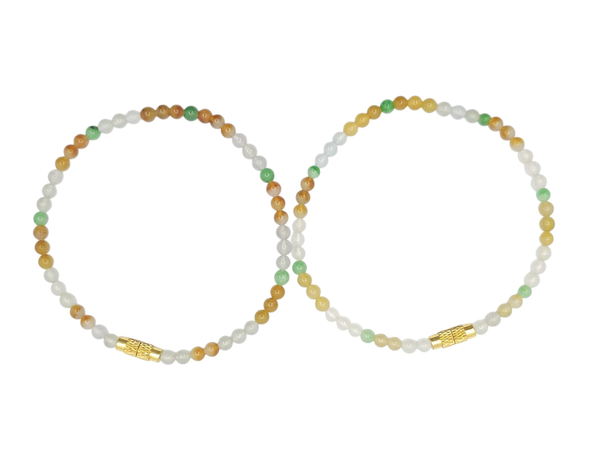 Multi Color Jadeite Jade Bead Bracelet