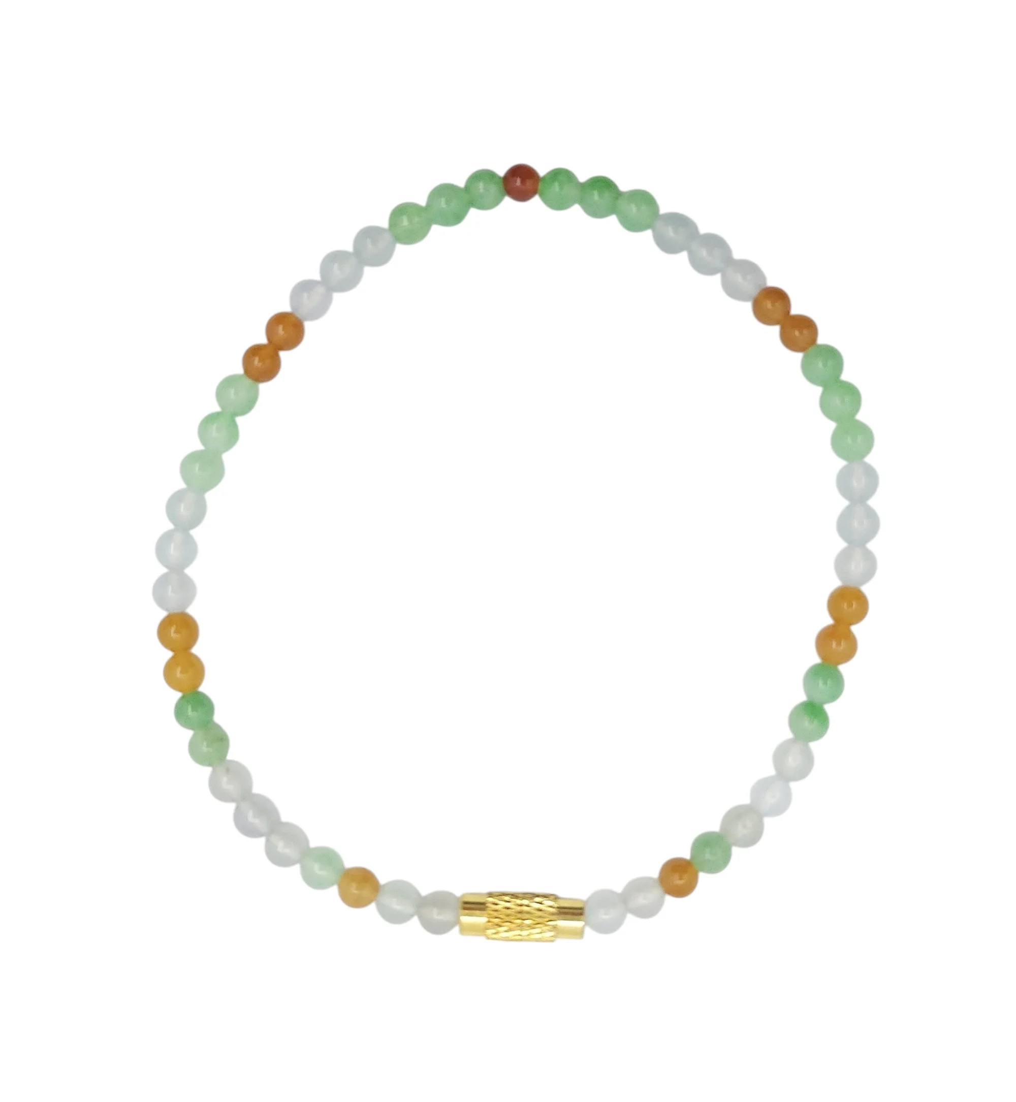 Multi Color Jadeite Jade Bead Bracelet