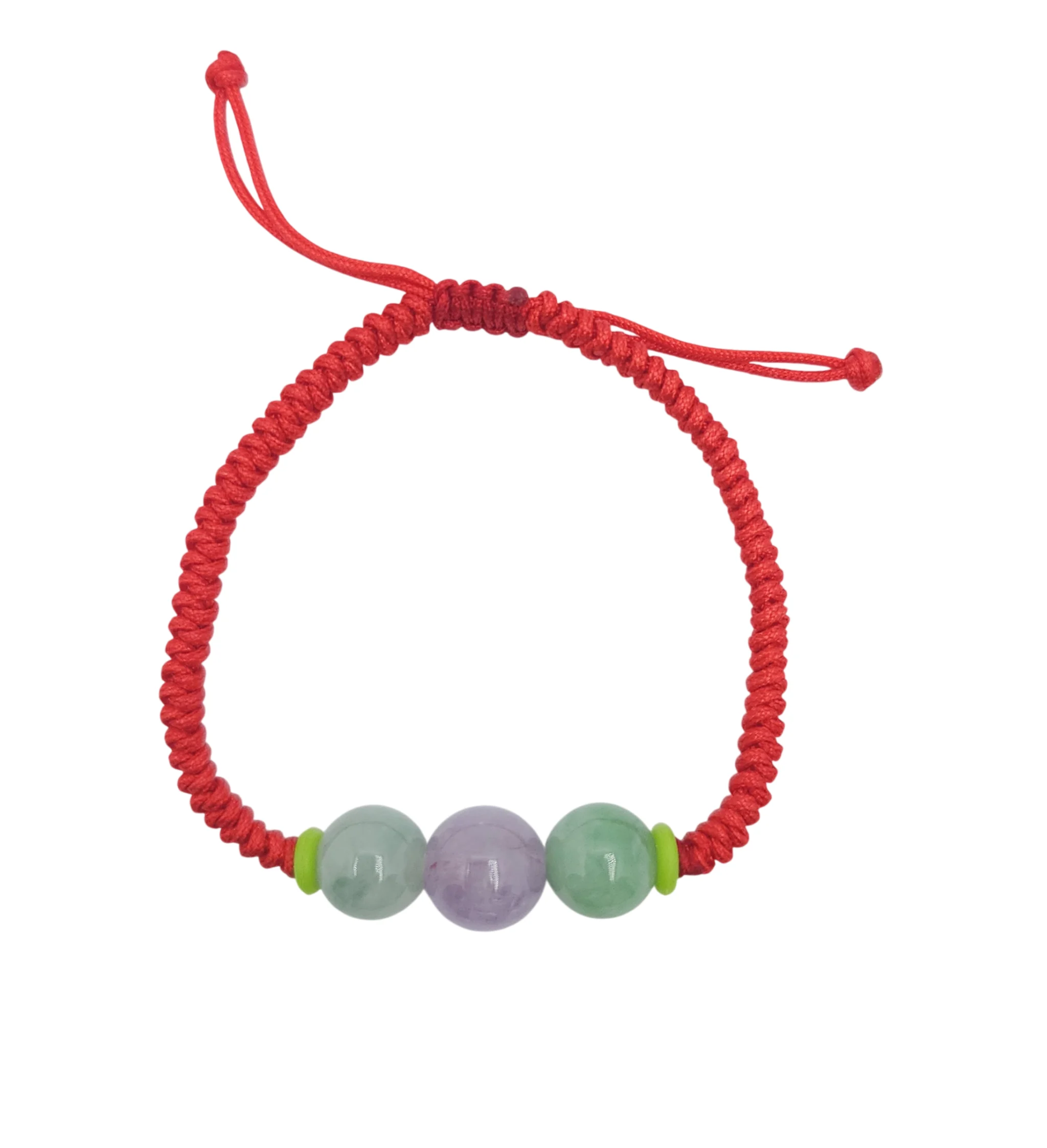 Multicolor Jadeite Jade Trinity Bead Bracelet