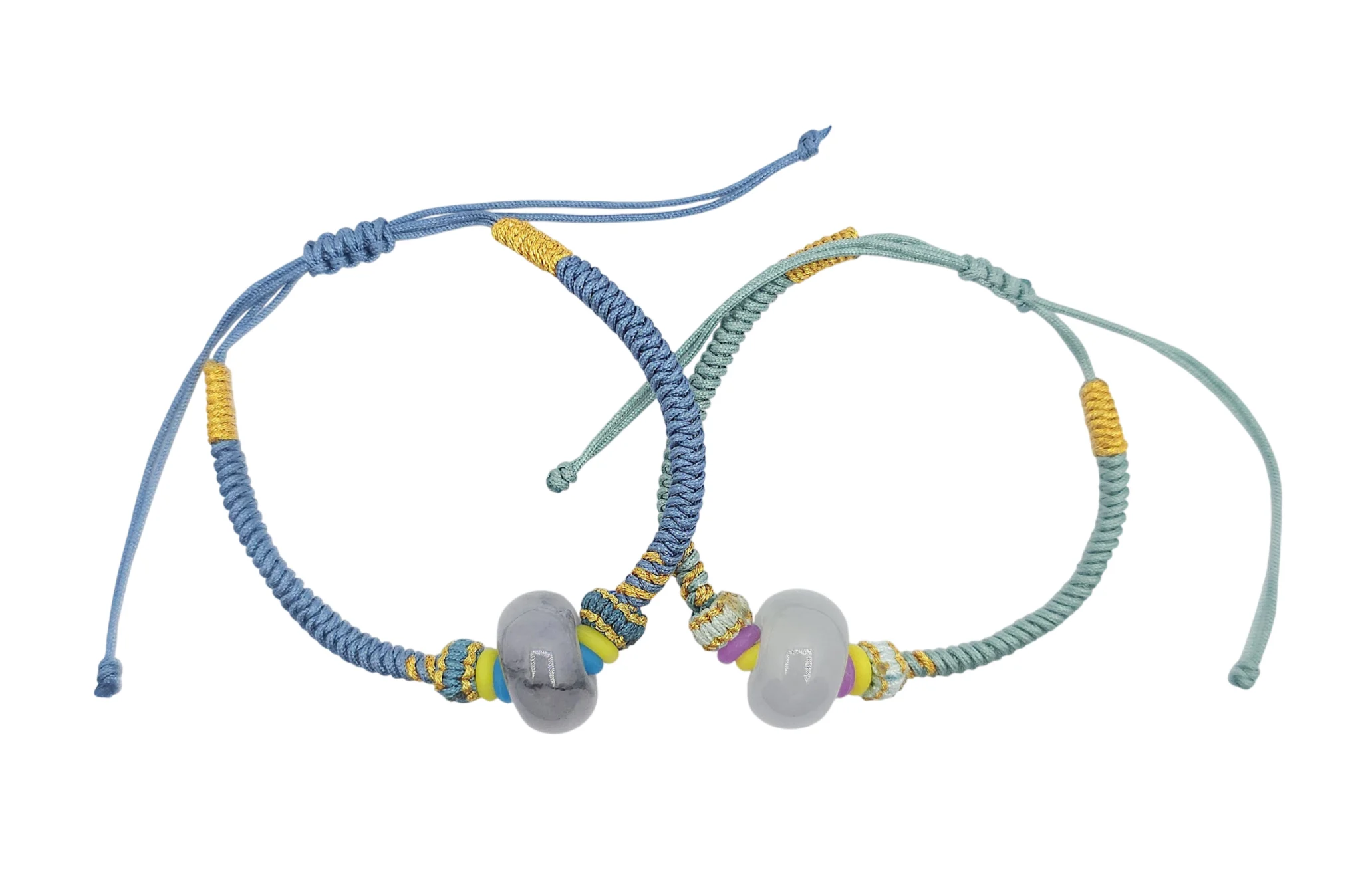 White Jadeite Jade Donut Bracelet