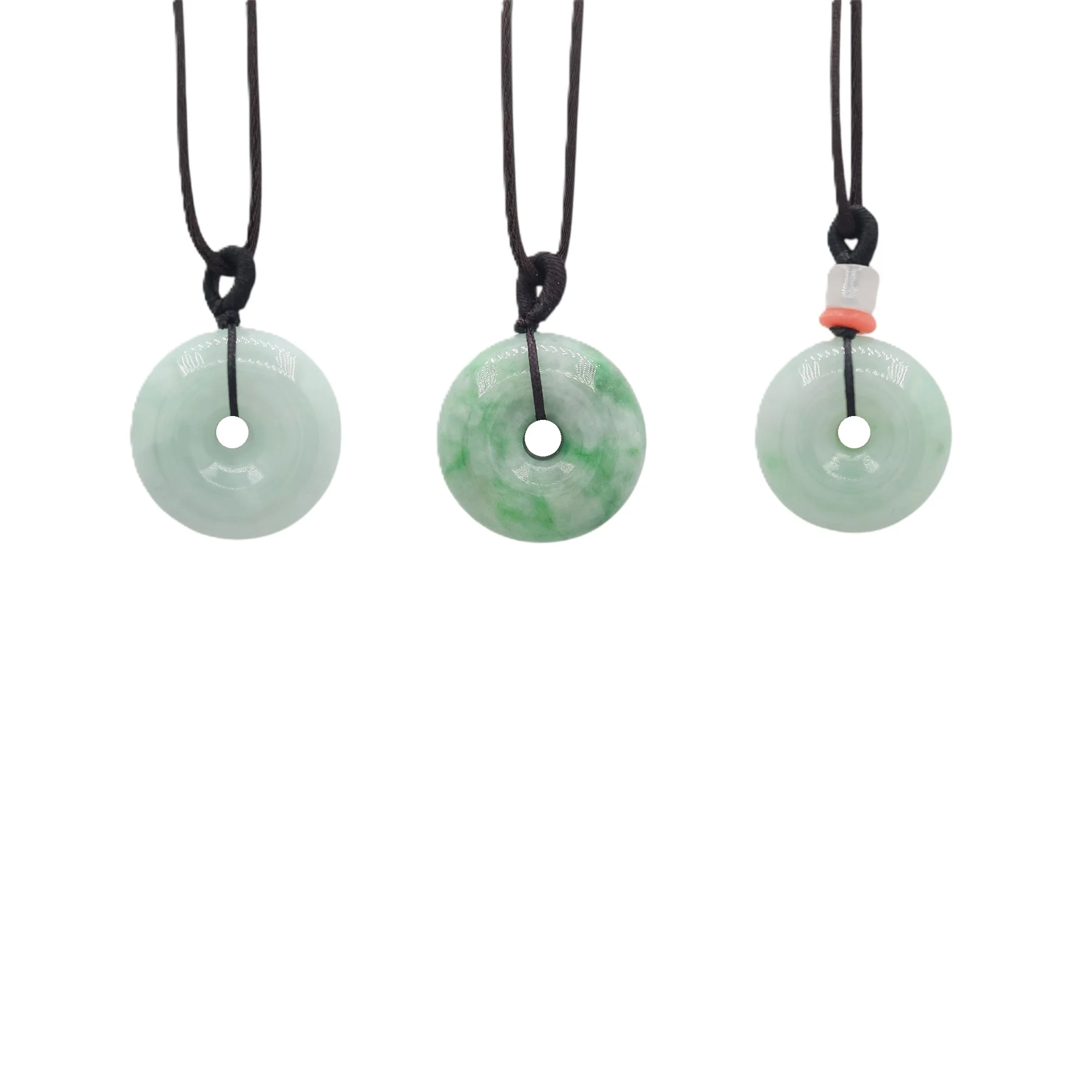 Light Green Jadeite Jade Donut Pendant