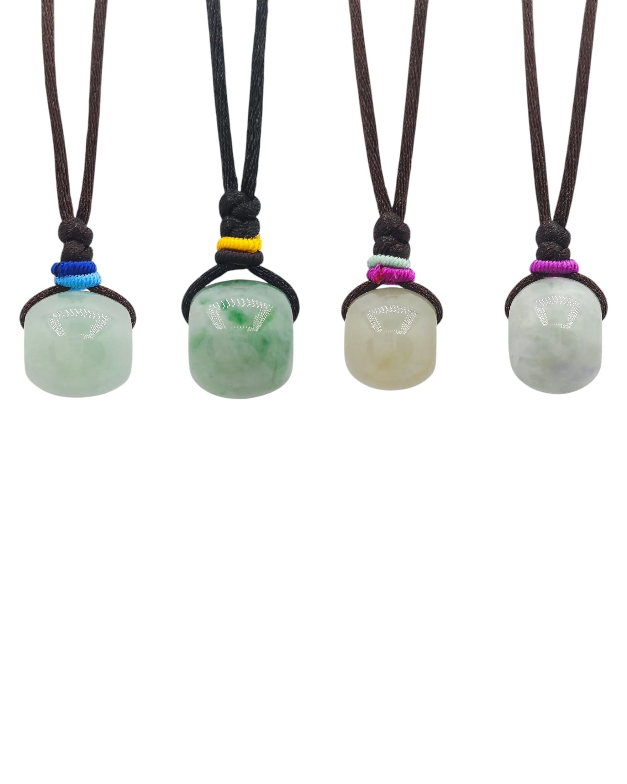 Light Green or Light Yellow Jadeite Jade Barrel Pendant