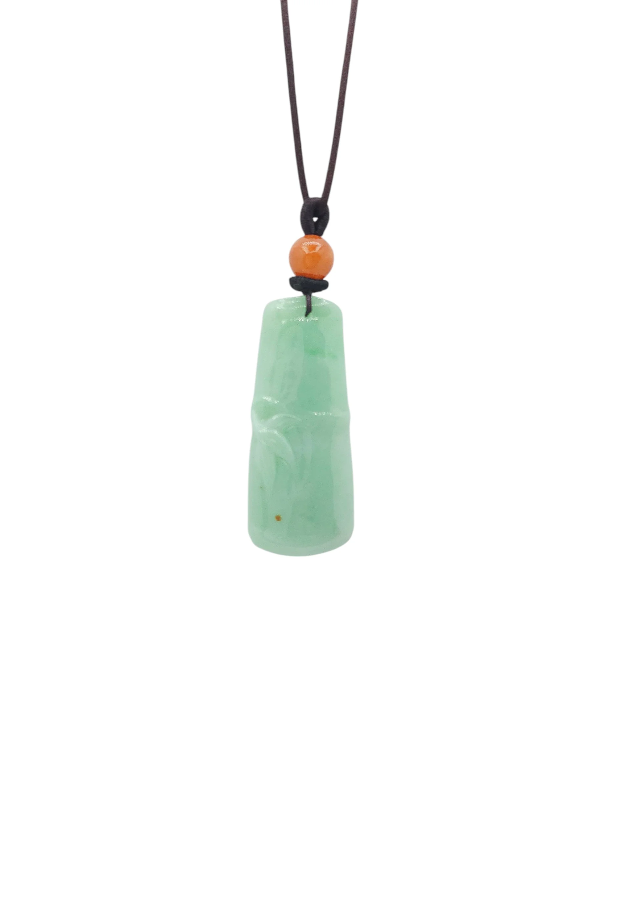 Light Green Jadeite Jade Bamboo Pendant