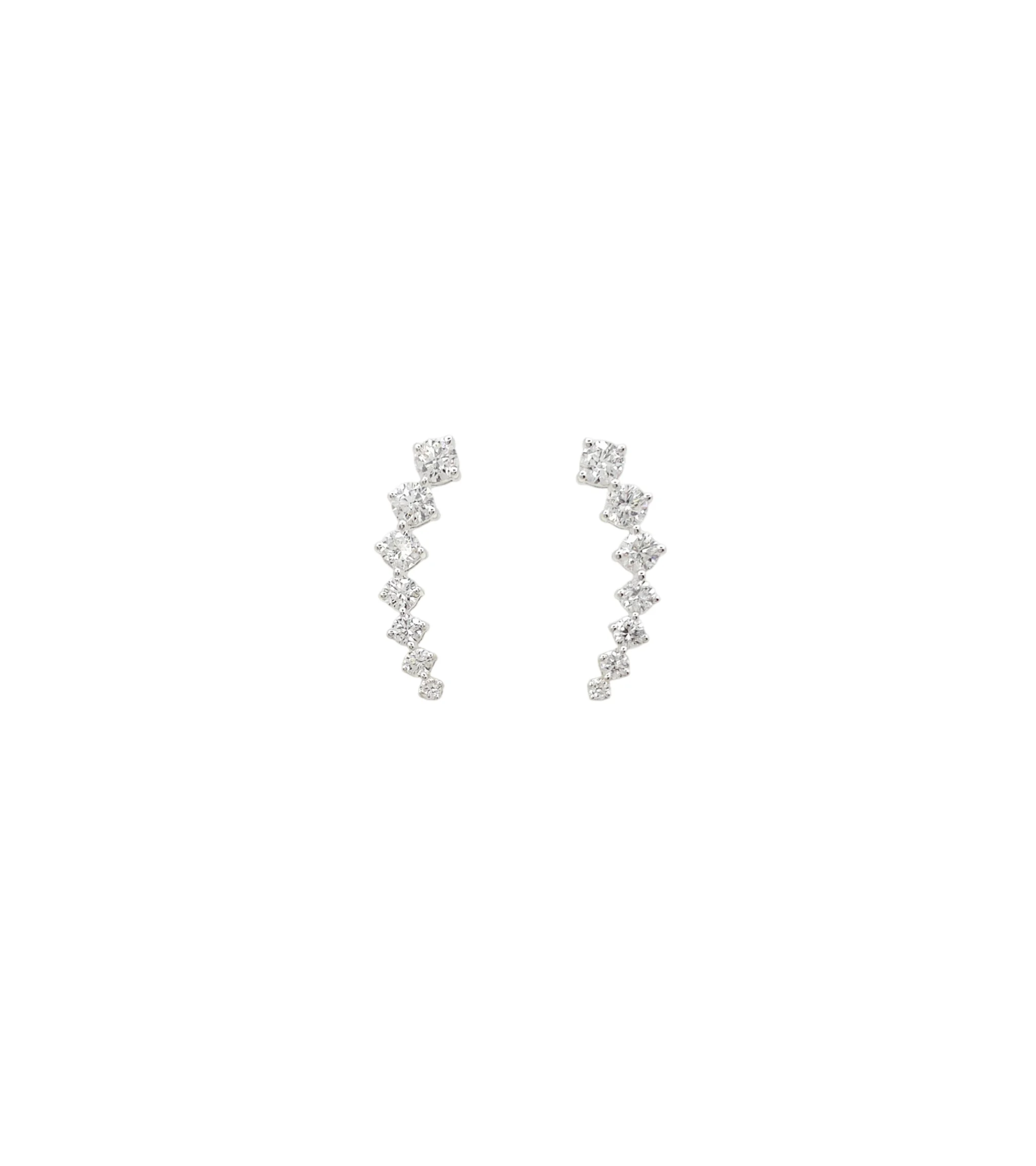18K White Gold Crawler Lab Grown Diamond Stud Earrings