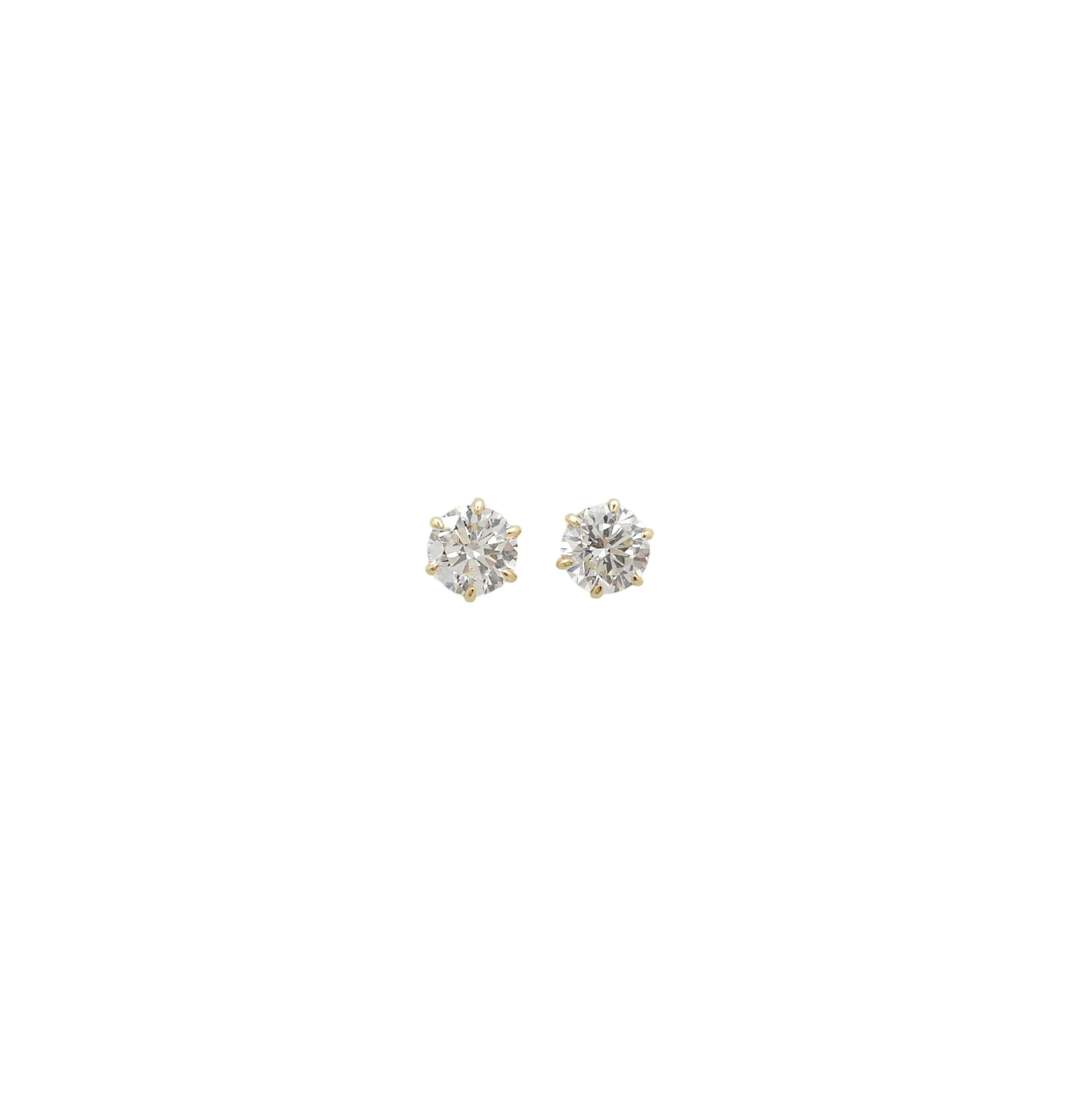 18K Yellow Gold Lab Grown Diamond Stud Earrings