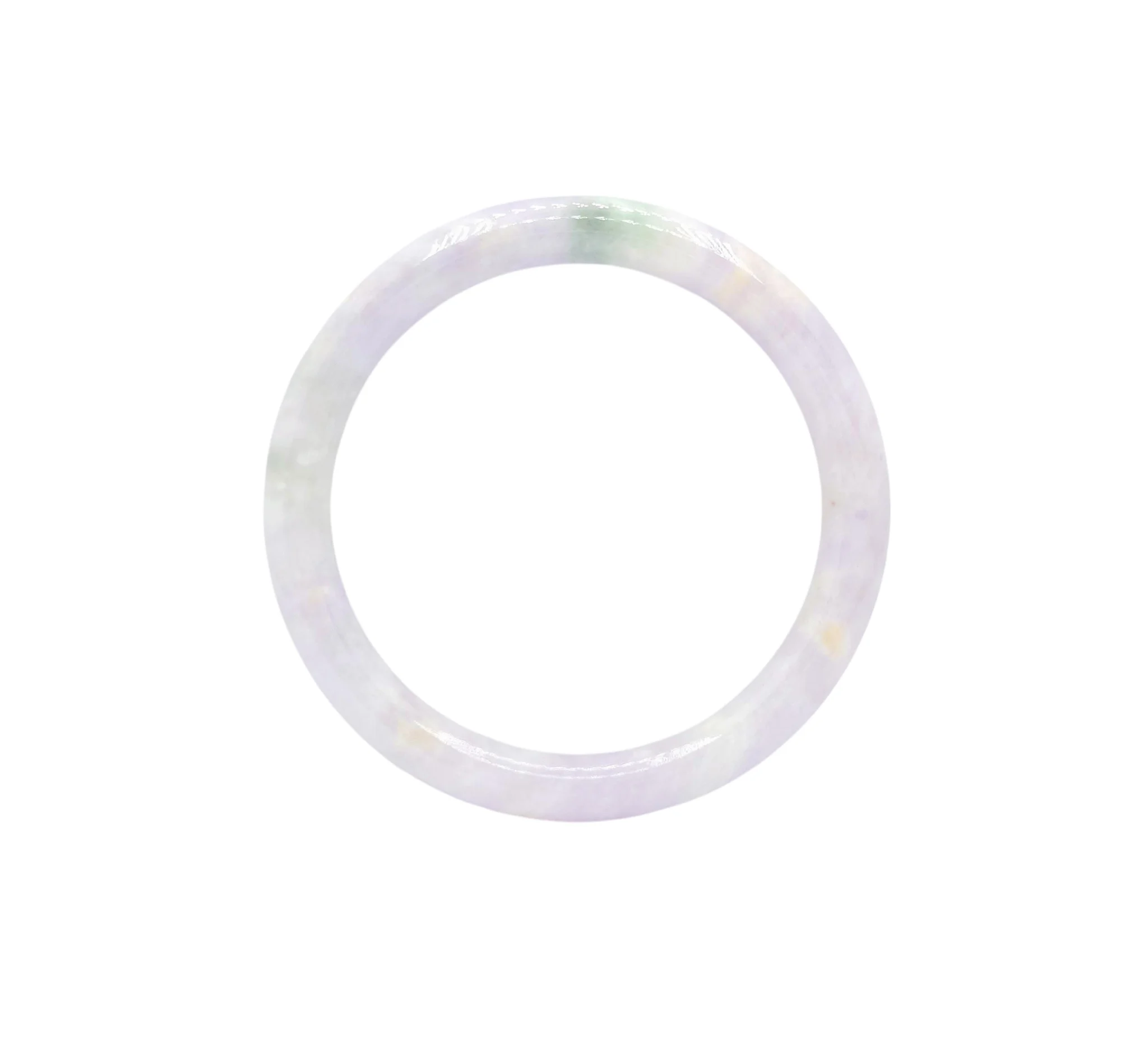Purple with White and Green Patches Jadeite Jade Bangle
