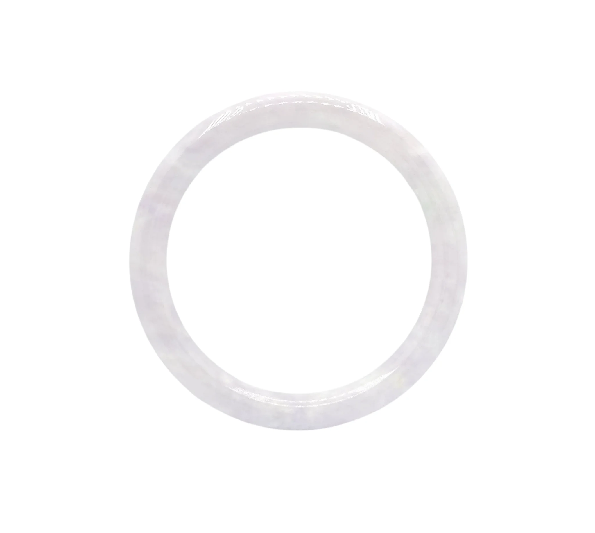 Light Lavender with White and Green Patches Jadeite Jade Bangle