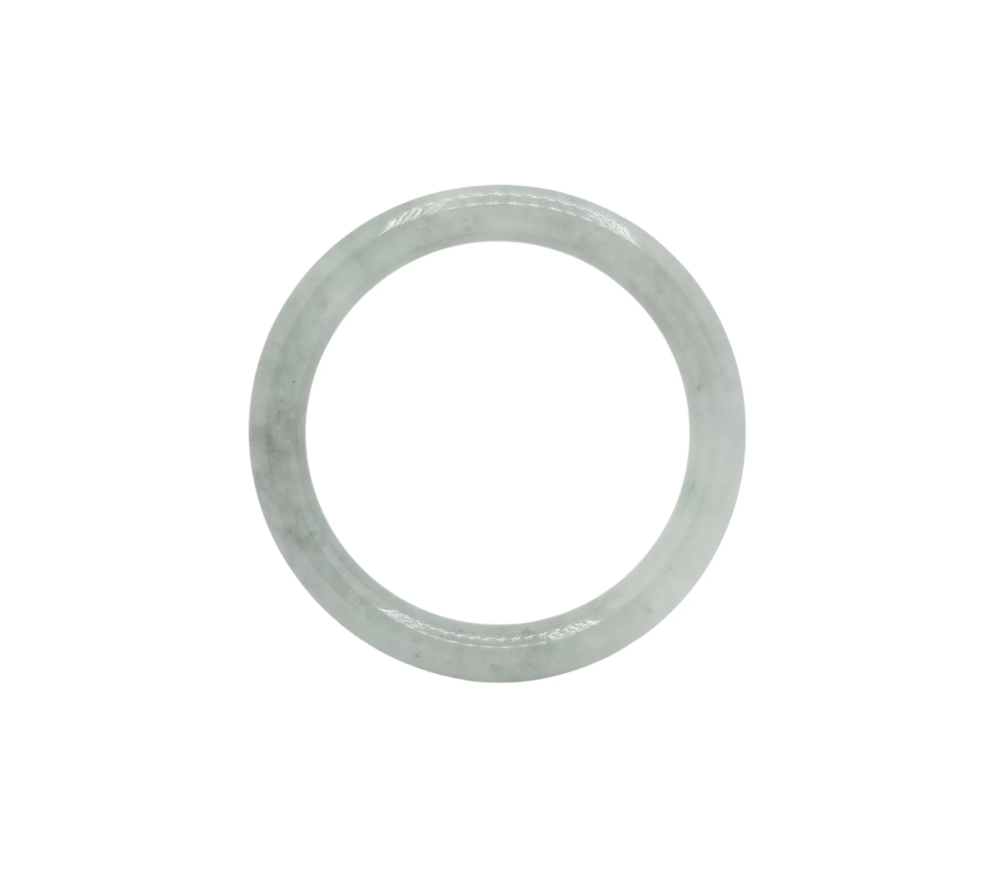 Pale Green with White Patches Jadeite Jade Bangle