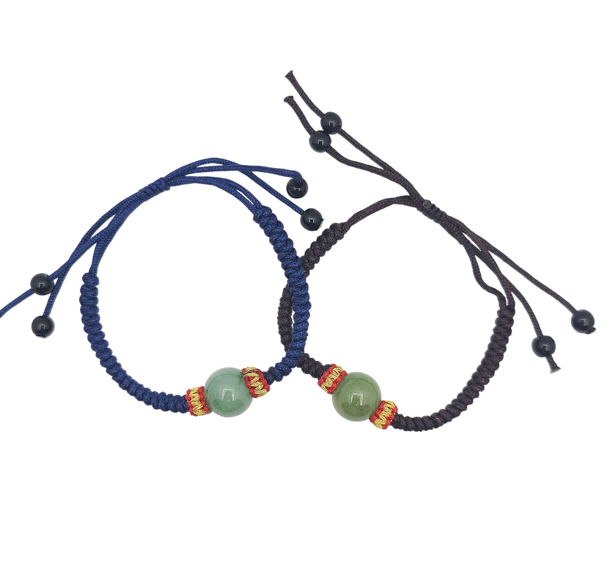 Green Jadeite Jade Sphere Bracelet with String