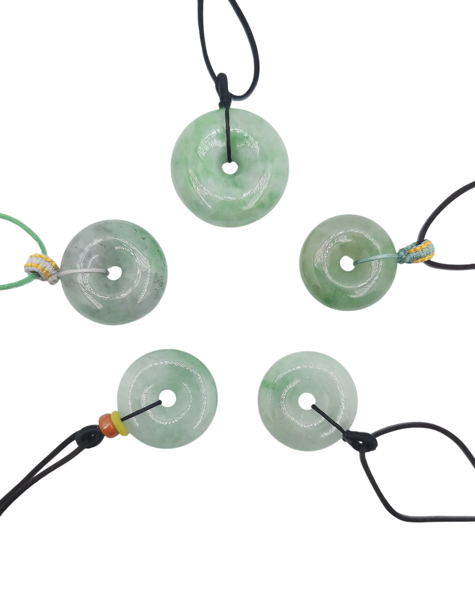 Green Jadeite Jade Donut Pendant
