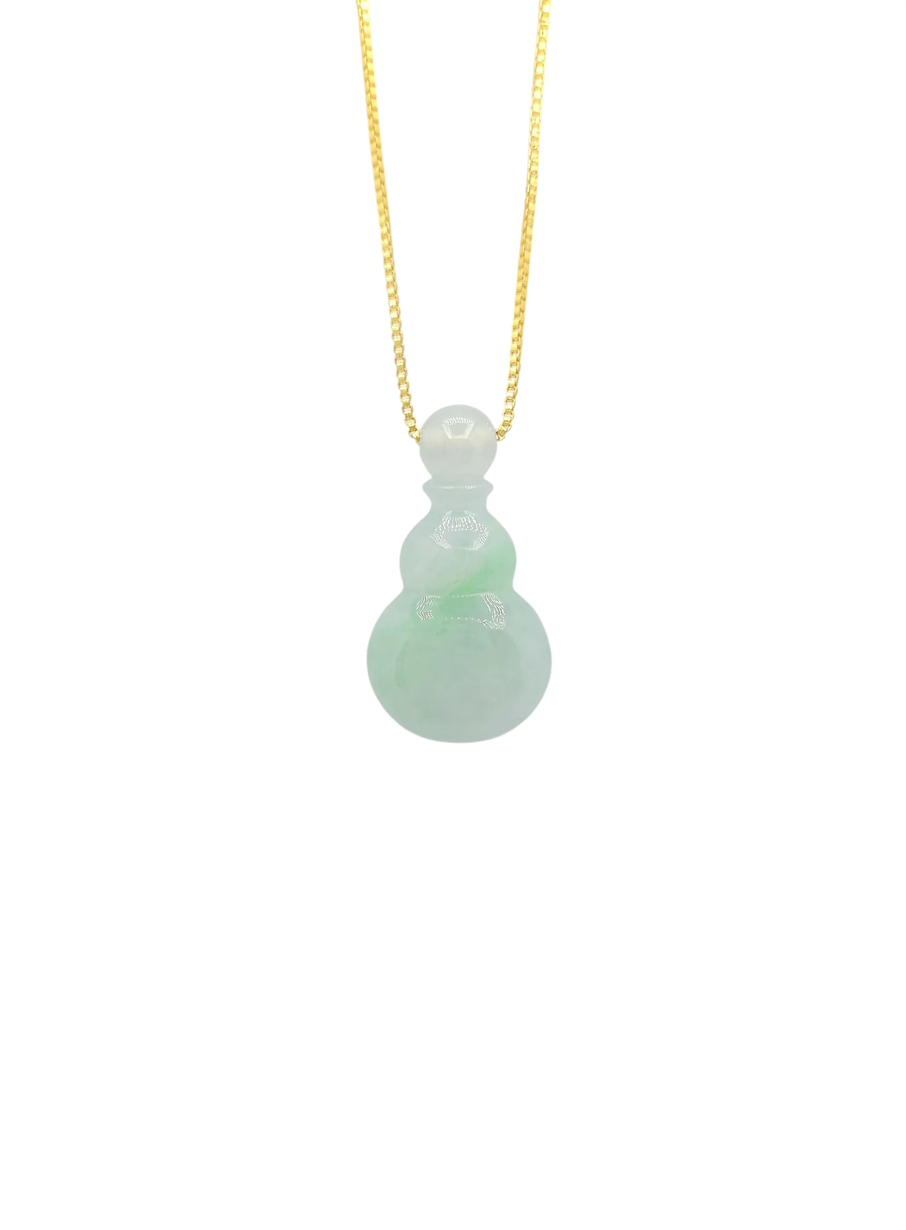 Icy with Bright Green Patches Jadeite Jade Wulu Pendant