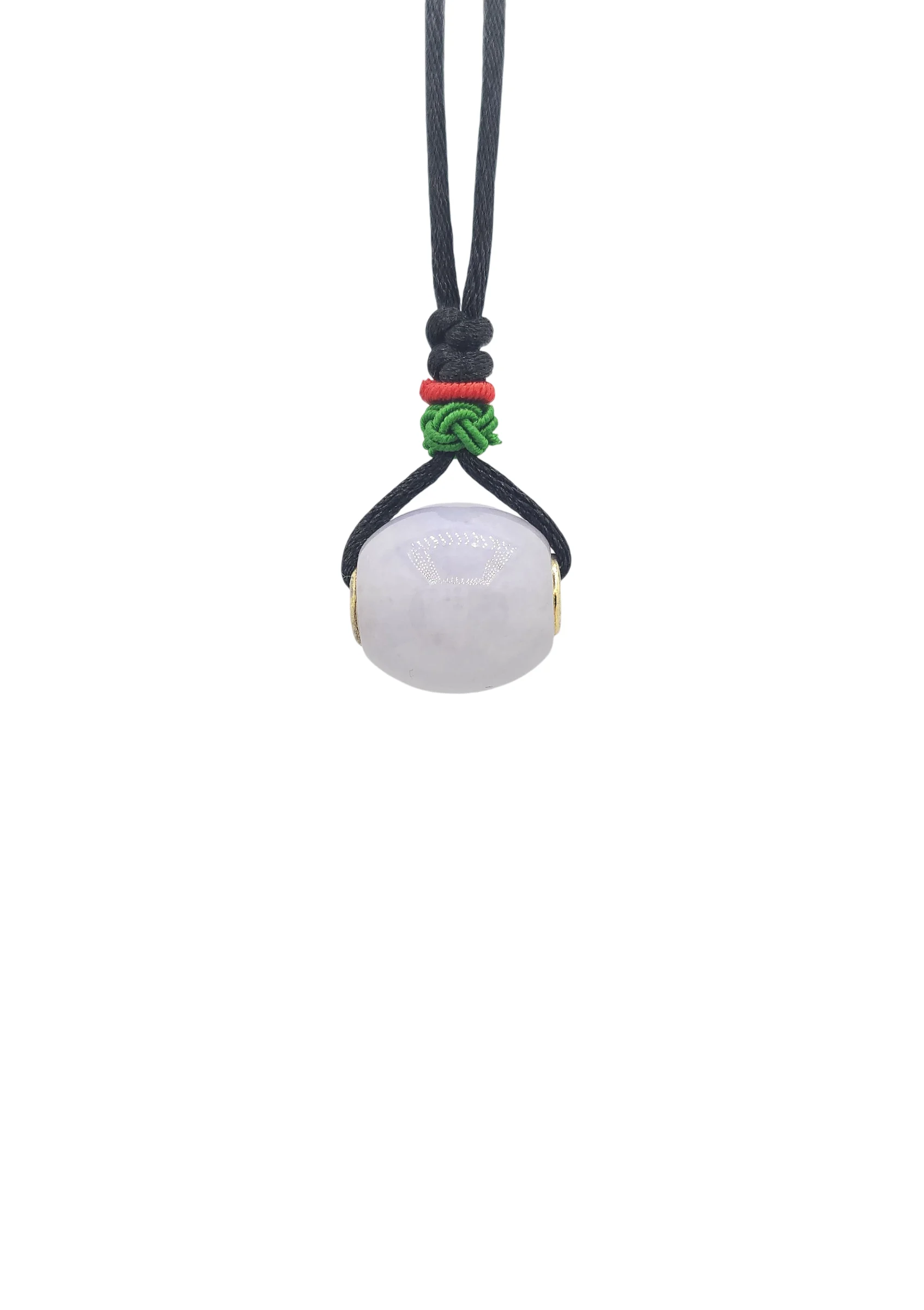 Silver Light Lavender Jadeite Jade Barrel Pendant