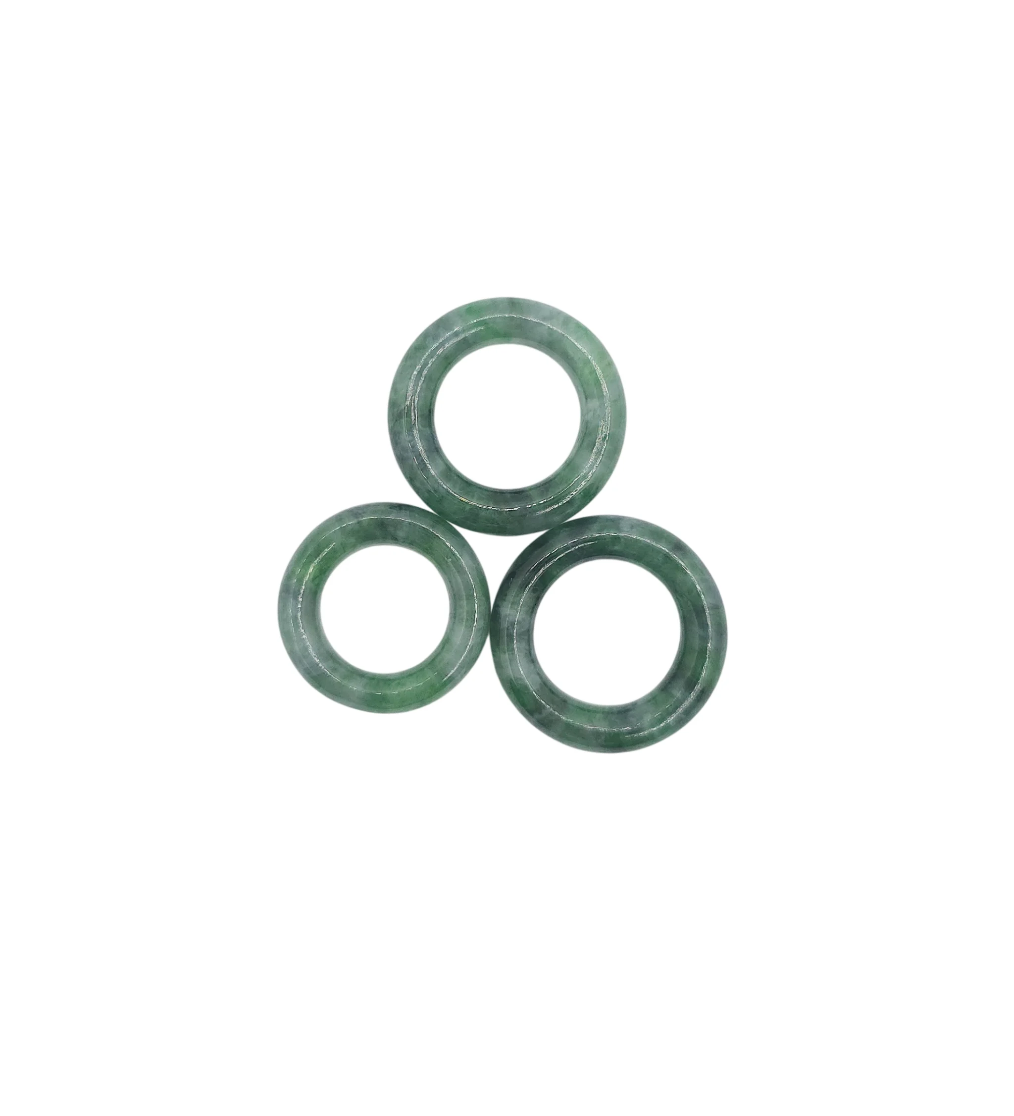 Dark Green Jadeite Jade Concentric Pendant