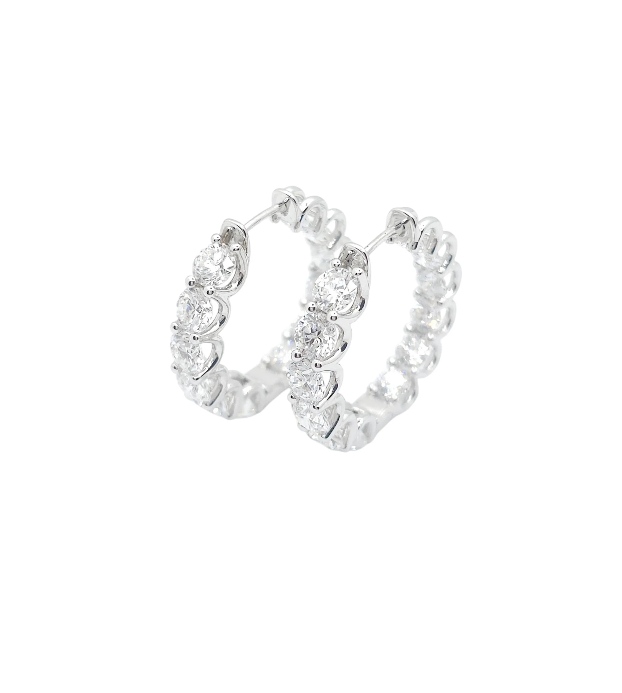 14K White Gold Lab Grown Diamond Hoop Earrings (25pts each)
