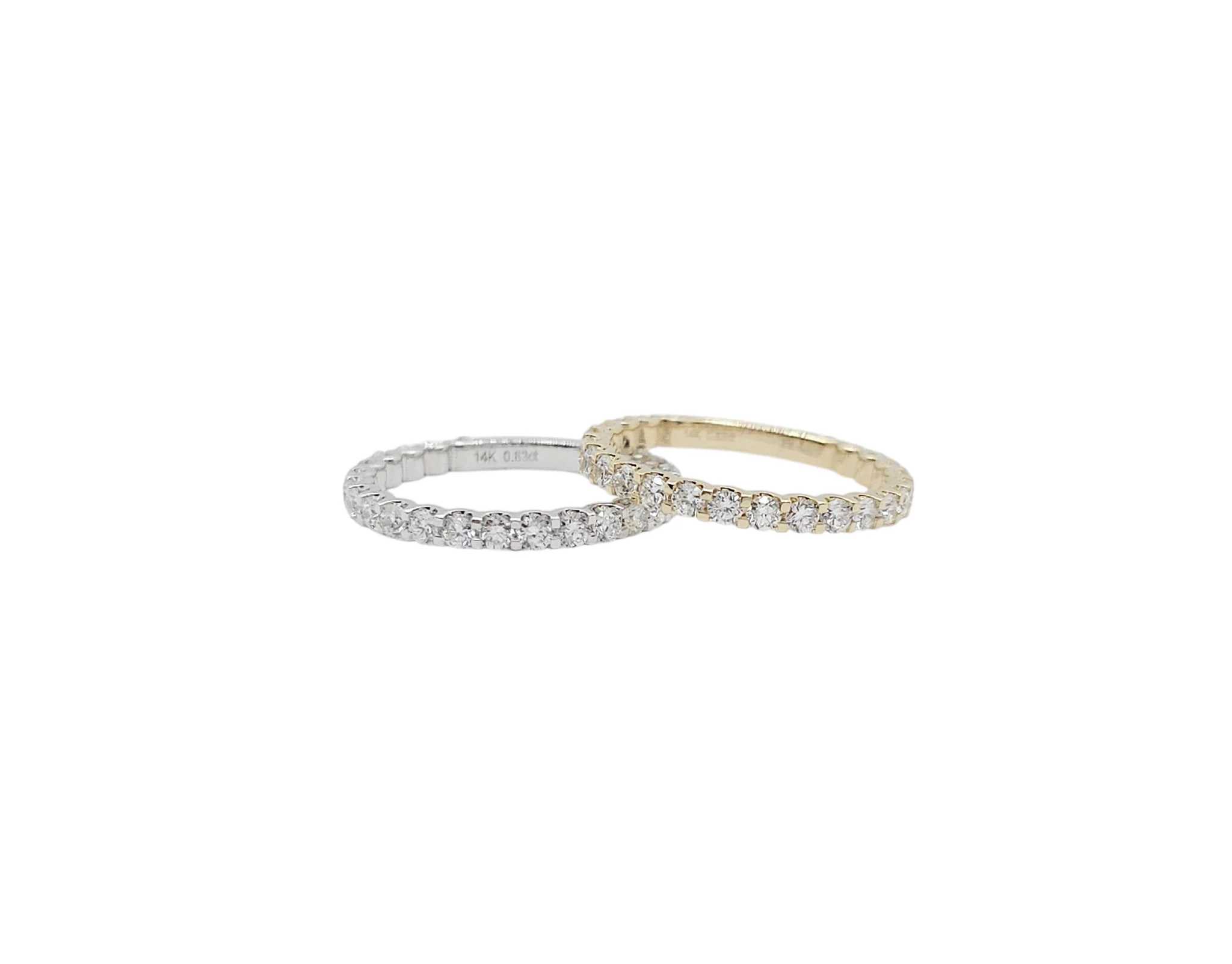 14K Gold Shared Prong Round Cut Lab Grown Diamond 3 Quarter Ring (3.5pt each)