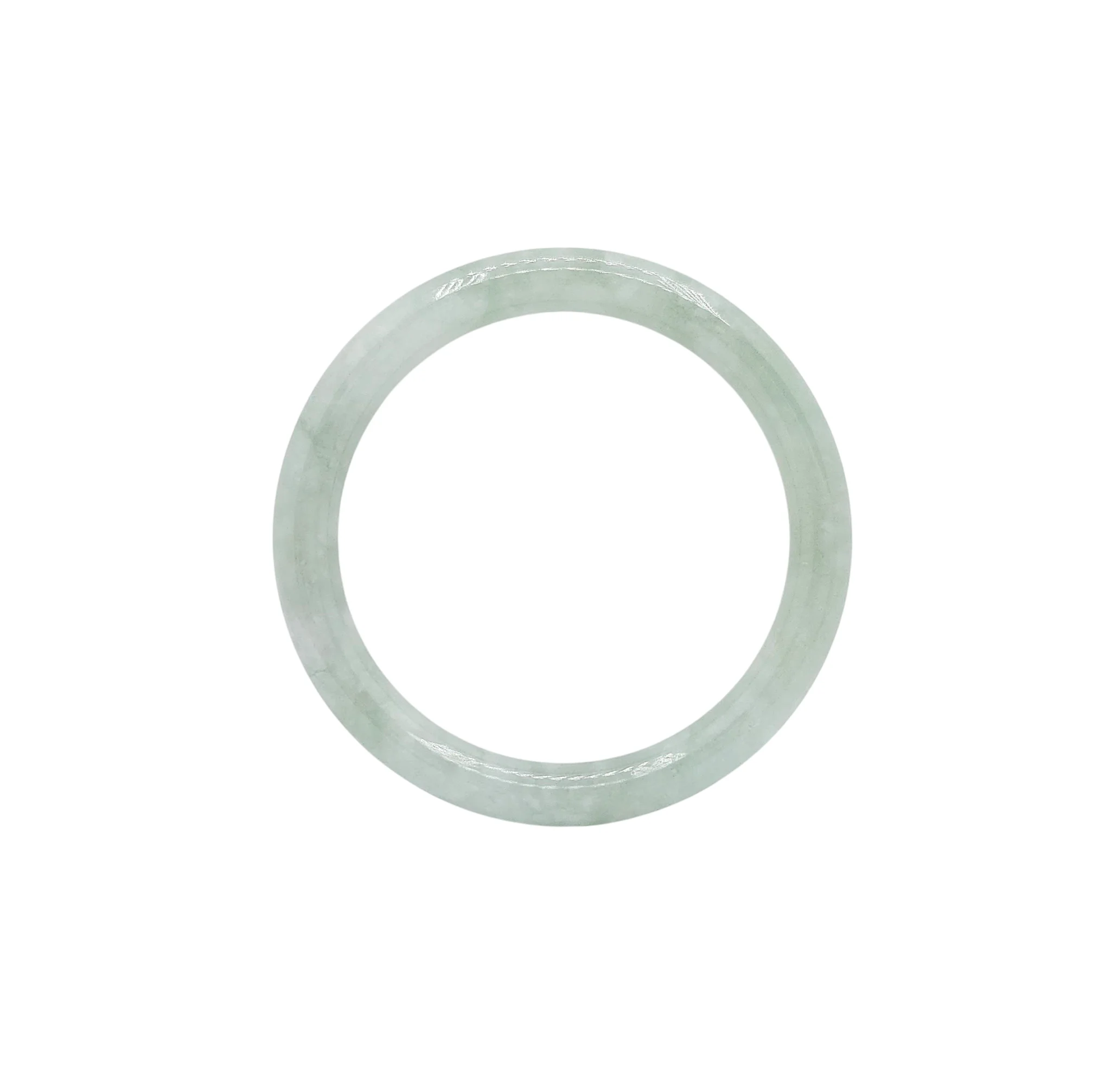 Pale Green with White Patches Jadeite Jade Bangle