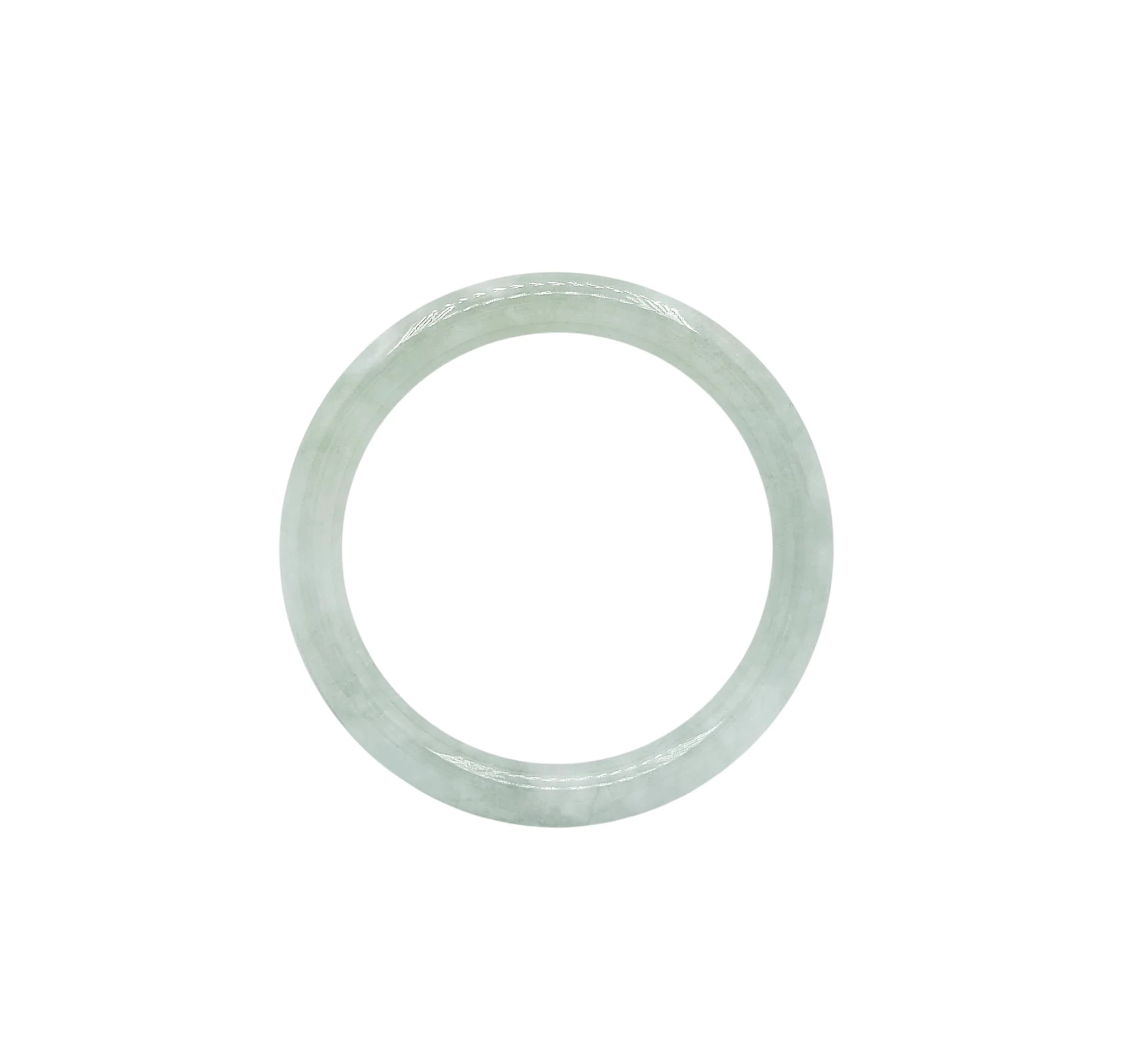 Pale Green with White Patches Jadeite Jade Bangle