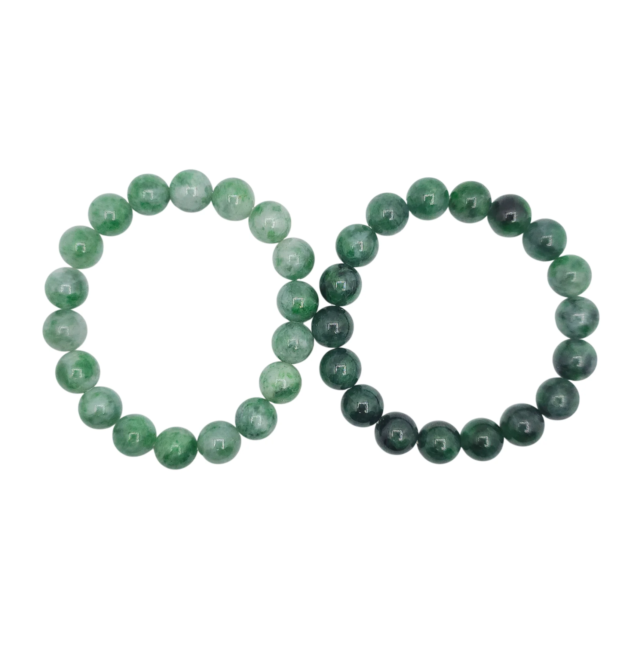 Green Jadeite Jade Bead Bracelet (Medium)