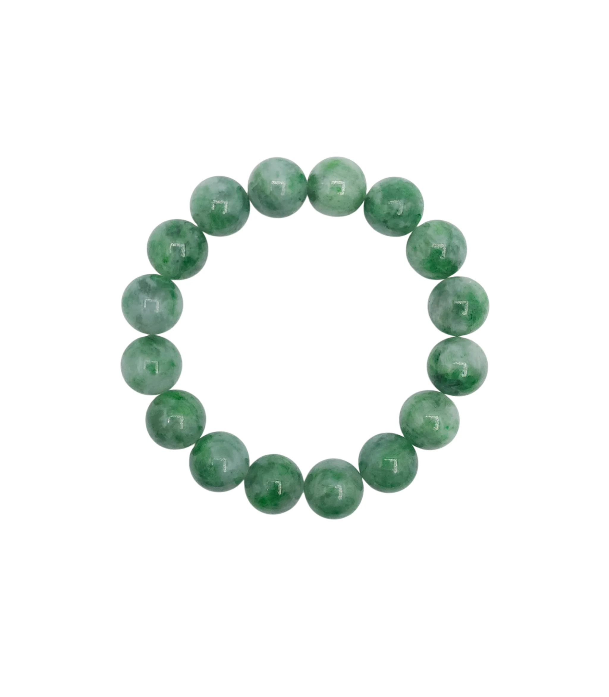Green Jadeite Jade Bead Bracelet (Large)