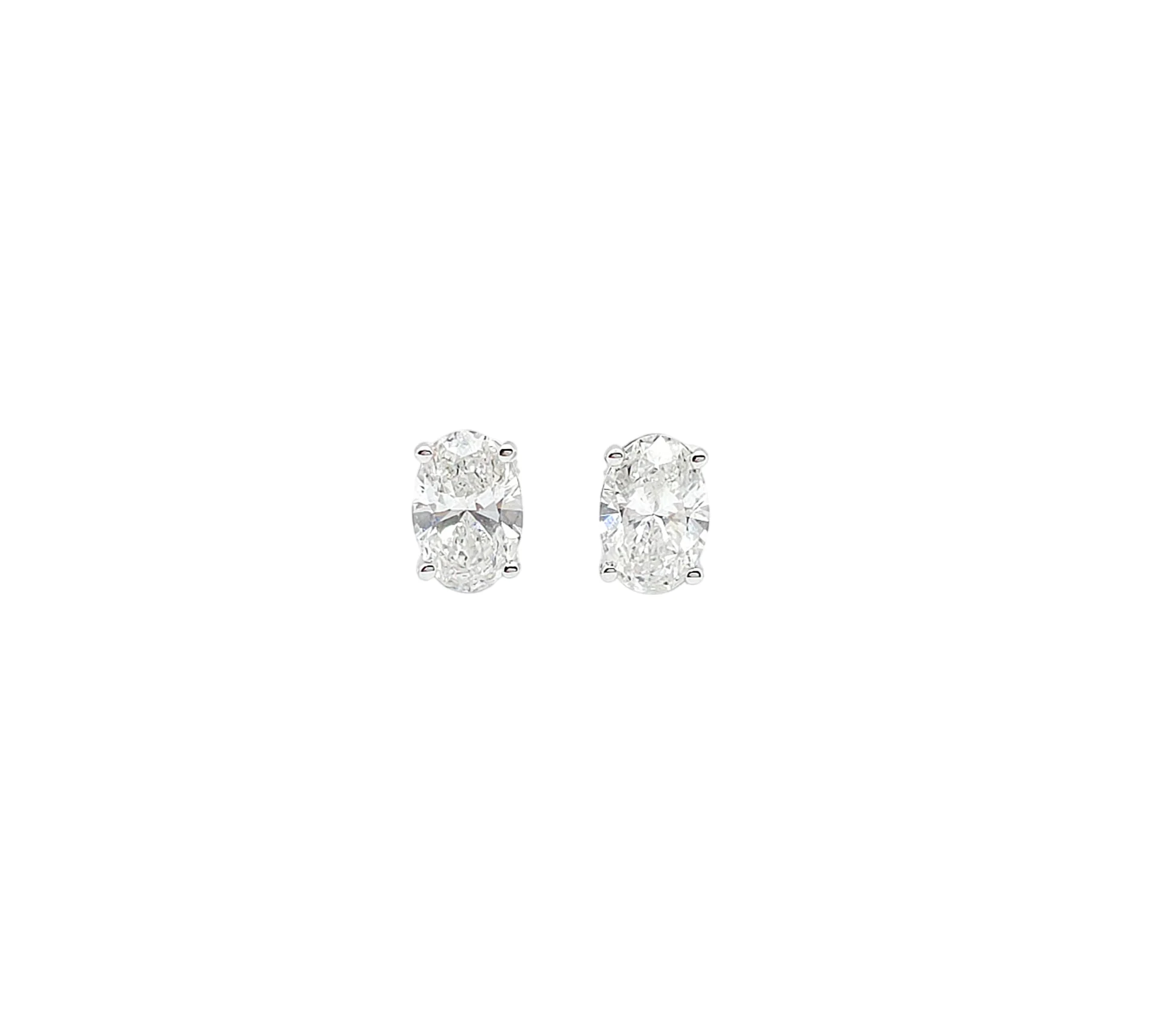14K White Gold Oval Cut Lab Grown Diamond Stud Earrings (1.52ctw)