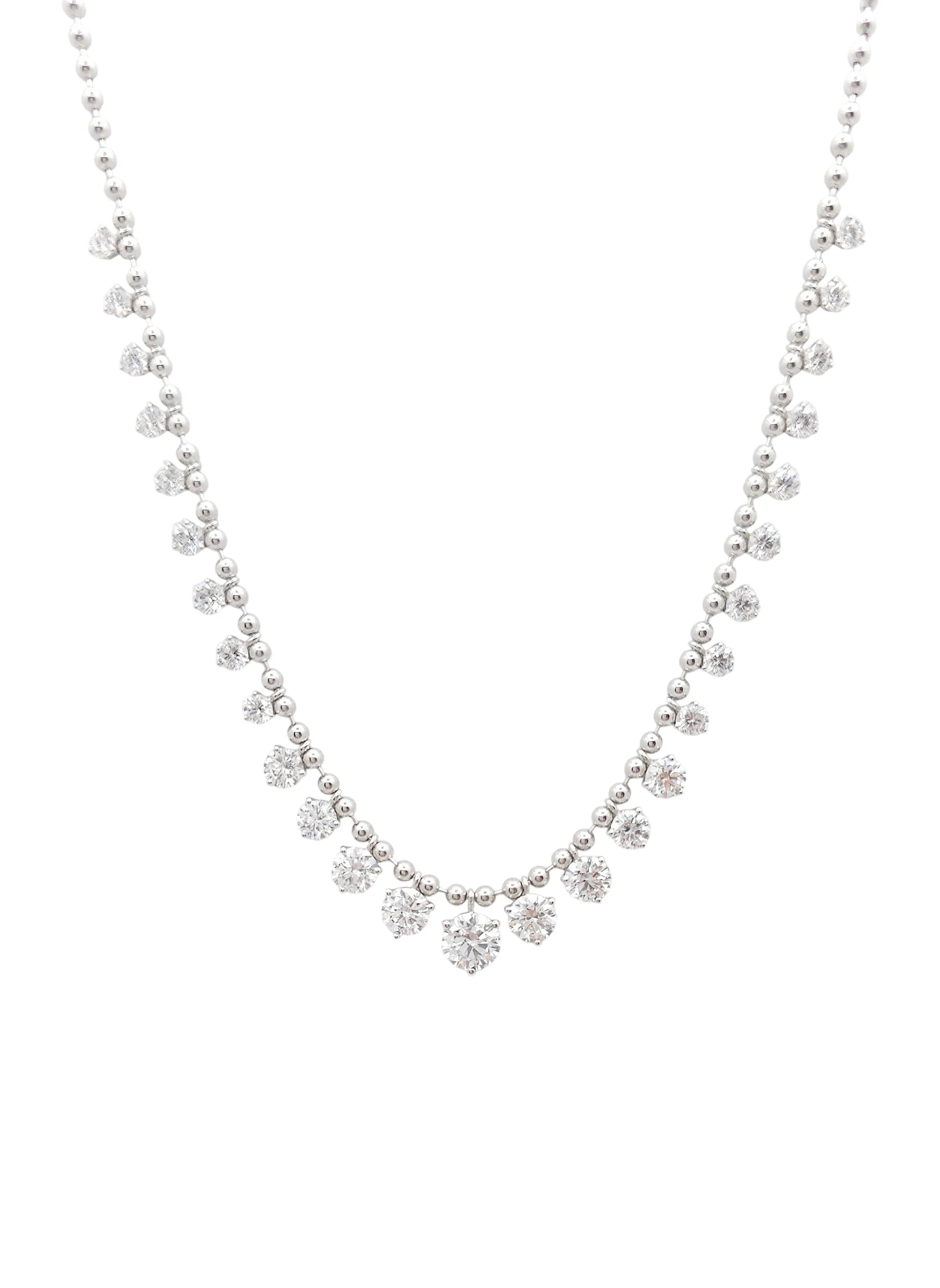 14K White Gold Floating Lab Grown Diamond Necklace