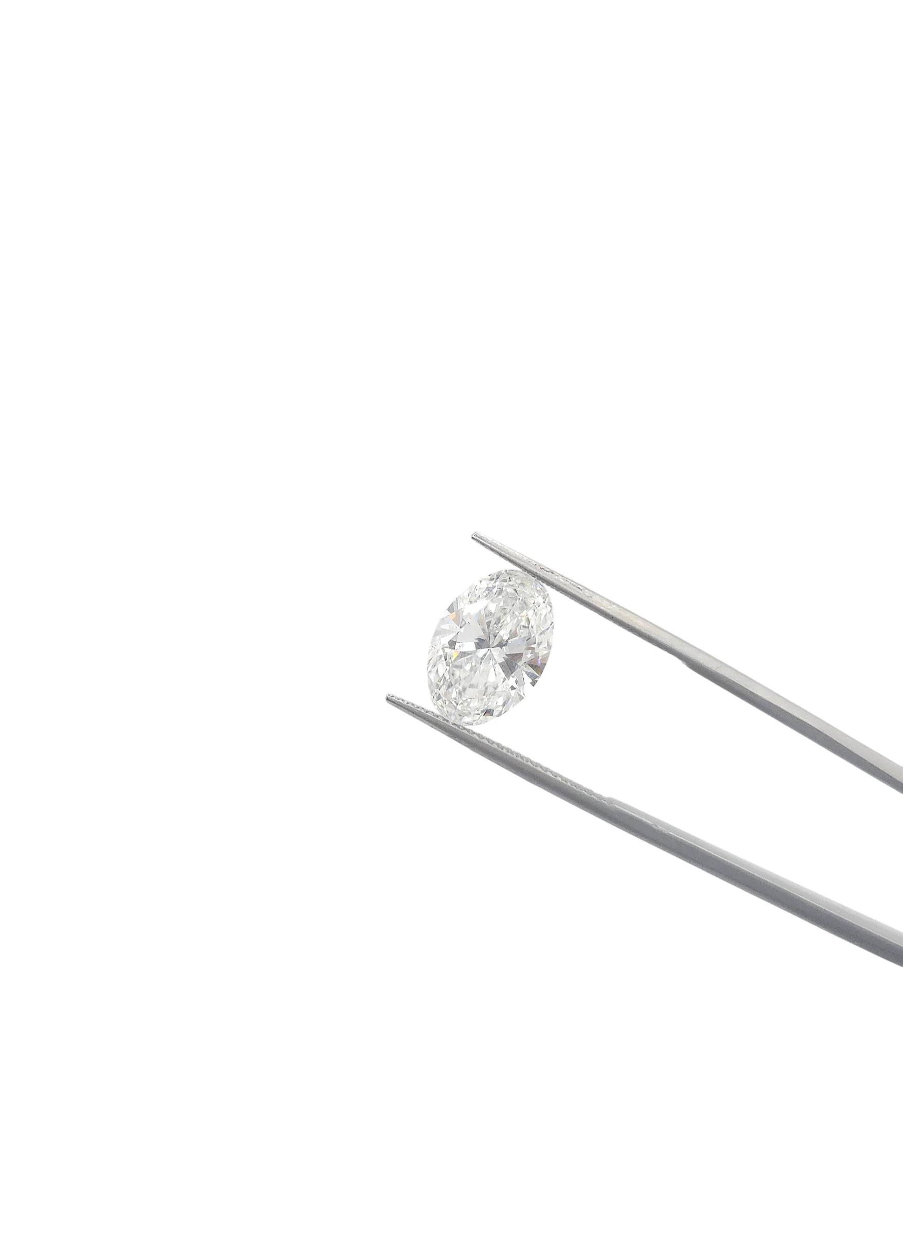 Oval Brilliant Cut Lab Grown Diamond 3.86ct E VVS2