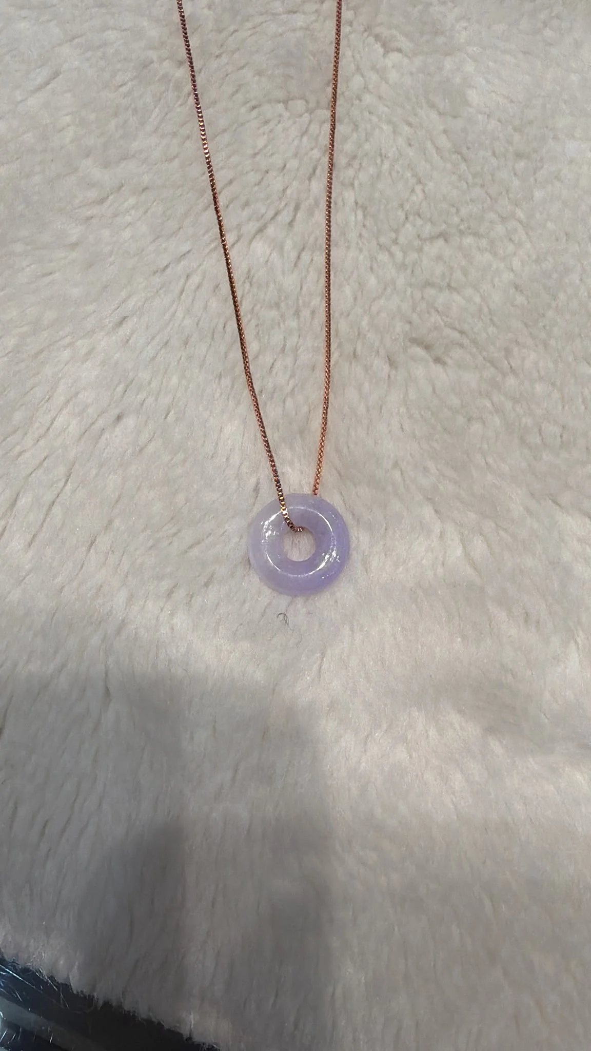 Lavender Mini Donut pendant with silver chain